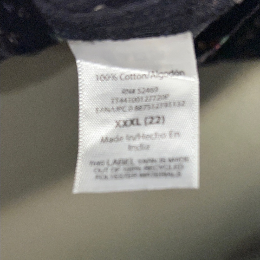 Time and Tru Black Floral V-Neck Blouse - Picture 7 of 7